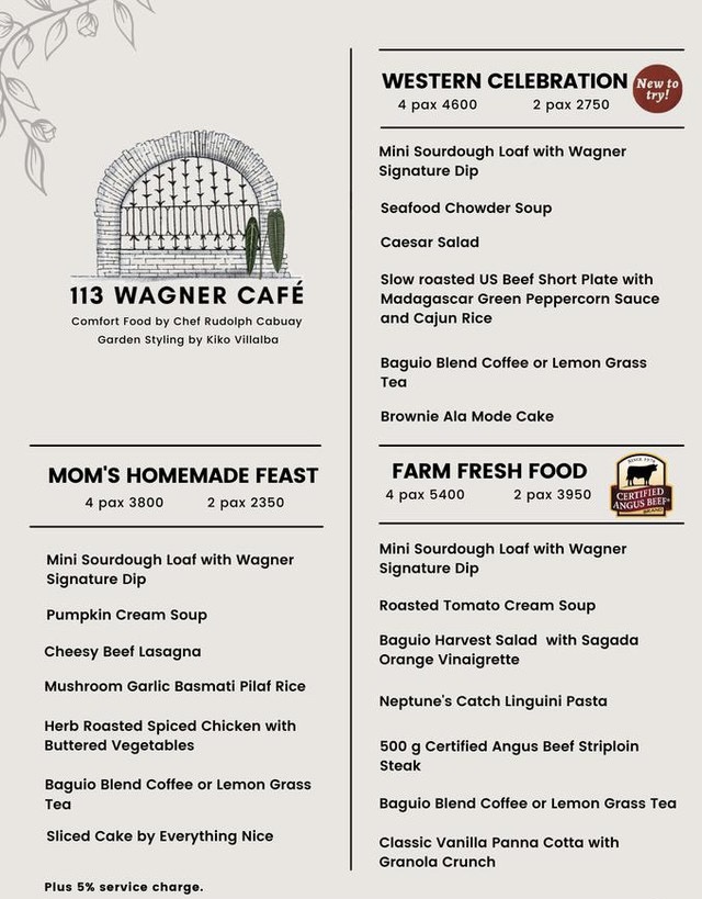 113 Wagner Cafe Menu